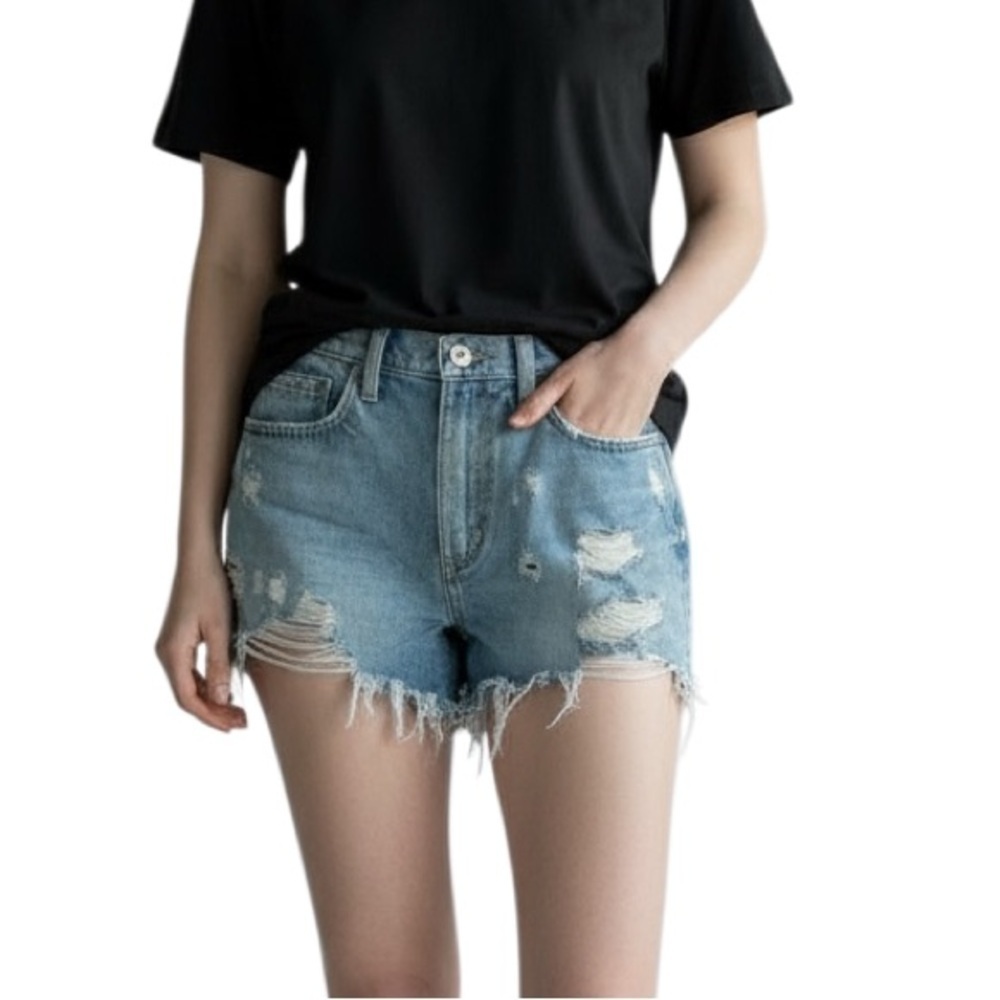 Revolve Lovers + Friends Denim Distressed Shorts